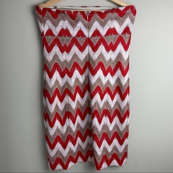 NEW Missoni Chevron Knit Zigzag Sleeveless Mini Dress in White/Red Size 46 - Picture 4 of 16